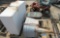 copper tub, tin metal cabinets, tub
