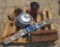 hubcaps, tool box, ronald jack, flower pot