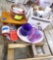 wooden bucket, asst. vases, small bench (decor), misc. serving dishes