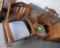2 chairs. Wooden shelf