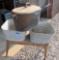 copper tub, 2 wash tubes on stand