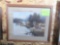 deer by a lake print picture