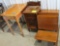 2 misc. tables, child's school desk