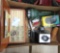 doctor bag, old cameras, cigar box, misc