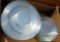 4 boxes figures, glass plates