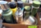 thermoses, box of pots, pans