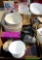 3 boxes misc kitchen, casseroles, bowls, pitcher