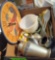 4 boxes of kitchen, food processor, utensils, pan mixer