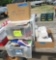 drawers of fabric, sewing machine, roll of zipper,
