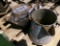iron tea pot, metal pot