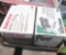 2 boxes scotch-brite scouring pads, 4 antique oil cans