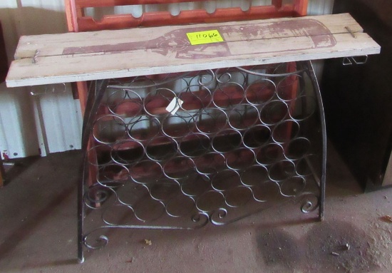 2 wine racks, cabinet