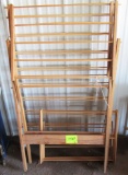3 wooden clothes racks