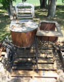 copper ringer washing machine, 2 old sewing machine frames