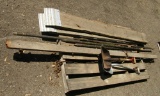 2 scoop shovels, 2 board ramps, metal posts