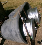 water tub, metal trash cans, old vise