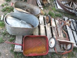 petal cart, metal bins, little cart