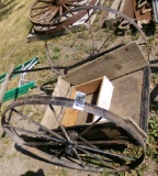 Milk can cart, misc