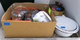vases, water pitcher, coffee pots, archer metal tin, metal bowls, can lids