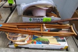 toys, gardening supplies, hats