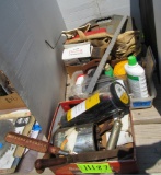 seeder, misc tools and cleaning supplies