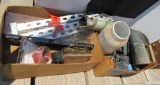 clamps, hole saw bits, misc tools