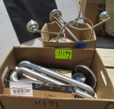 Detachable shower head, misc kitchen utensils, metal chandelier