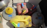 gas cans, funnels