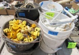 rubber buckets, electric fencing supplies misc