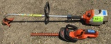 Black an Decker electric hedge trimmer, Stihl gas weed whip