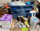 2 boxes of chemicals, paint