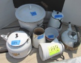 metal kettles, pots