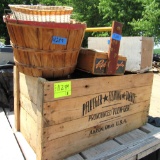wooden baskets, crate, barrels
