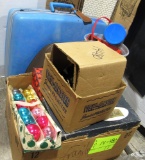 View Master junior projector, suit cases, asst rocks and agates