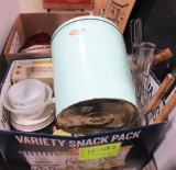 asst. tea pots, BBQ tools, glass cookware