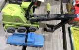 tonka excavator, blue tonka toy jeep