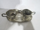 silver plated cream & sugar