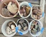 6 ice cream buckets of rocks