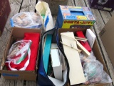 Motorola radio, Lloyd's state radio, vintage books, sewing string wheels w-