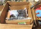 gardening gloves, soldering kit, sockets, riveter