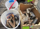 wood drill bits, c- clamps, old irons