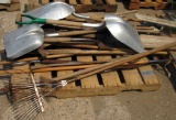 shovels, rake, yard tools