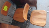 2 kids wood w- metal frame chair