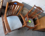 2 chairs. Wooden shelf