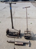 old planter, push mower, push tiller