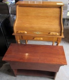 roll top desk, piano bench
