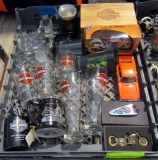 Harley Davidson cups, classic cars, motorcycles, mugs, wine shots