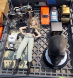 Harley Davidson classic cars, 2 motorcycle collectables, skull decor