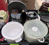 3 crock pots, pizza oven, stacks, etc.