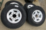 8 Lug Wheels and tires, LT265/75r16 Set of 4